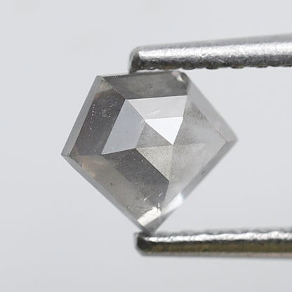 0.65 Ct Pentagon Shape Natural Salt and Pepper Diamond, Gray Translucent Loose Diamond, Conflict Free Diamond for Custom Pendant