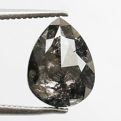 2.93 Ct Natural Grey Black Diamond | Pear Shape Brilliant Full Cut Salt & Pepper Loose Diamond for Jewelry