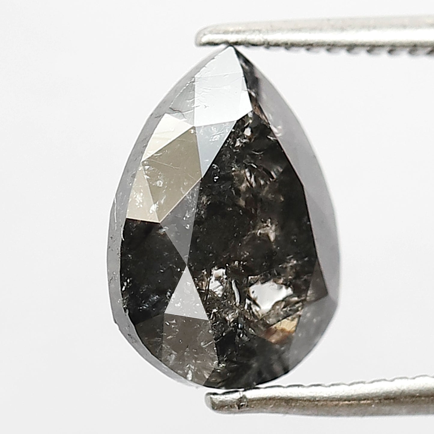 2.93 Ct Natural Grey Black Diamond | Pear Shape Brilliant Full Cut Salt & Pepper Loose Diamond for Jewelry