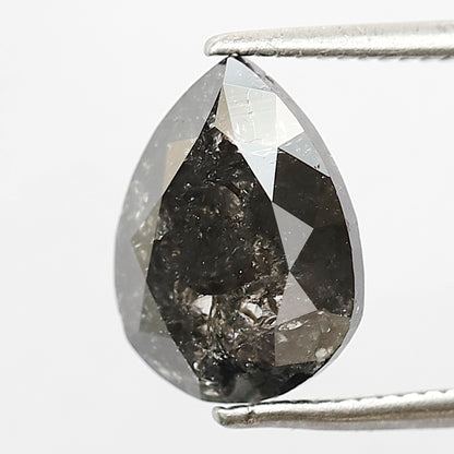 2.93 Ct Natural Grey Black Diamond | Pear Shape Brilliant Full Cut Salt & Pepper Loose Diamond for Jewelry