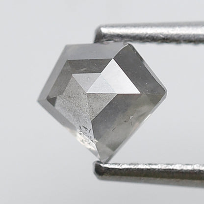0.65 Ct Pentagon Shape Natural Salt and Pepper Diamond, Gray Translucent Loose Diamond, Conflict Free Diamond for Custom Pendant