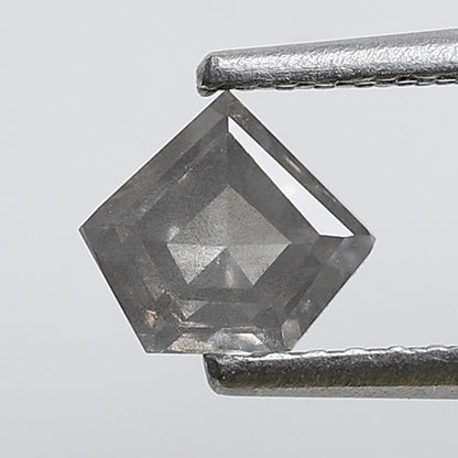 0.65 Ct Pentagon Shape Natural Salt and Pepper Diamond, Gray Translucent Loose Diamond, Conflict Free Diamond for Custom Pendant