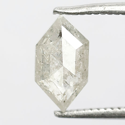 1.00 CT Hexagon Shape Natural Loose Diamond Grey Black Natural Color 8.9 X 5 X 2.8 MM Loose Salt and Pepper Diamond For  Engagement Ring