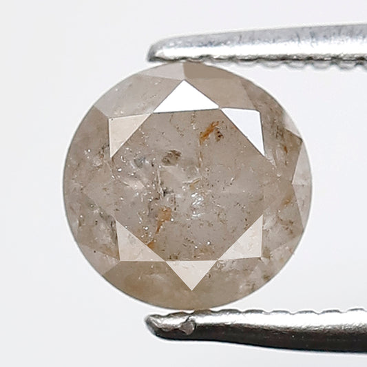 1.35 Ct 6 MM Natural Loose Round Shape Salt and Pepper Diamond Cloudy Grey Color Round Brilliant Cut Diamond