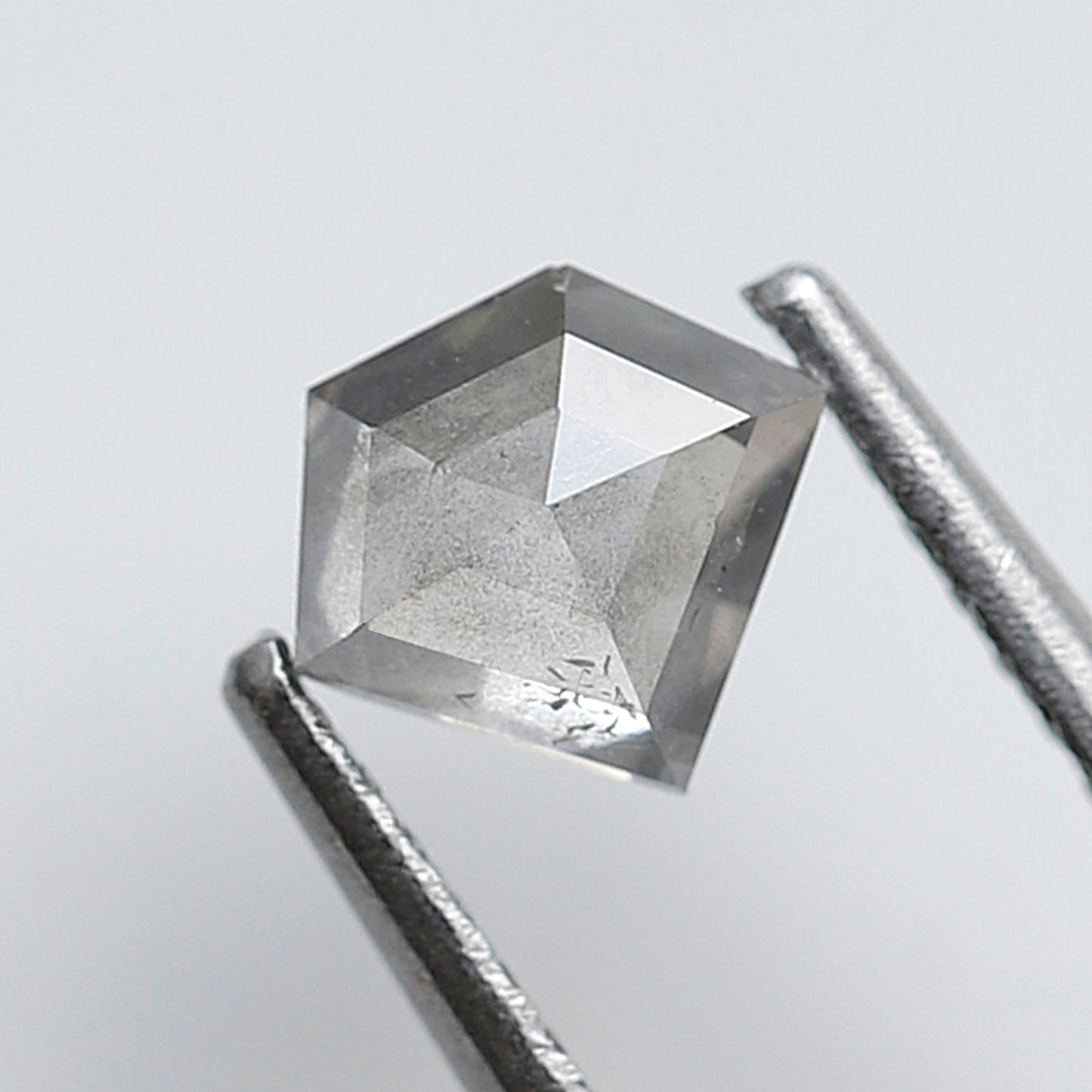 0.65 Ct Pentagon Shape Natural Salt and Pepper Diamond, Gray Translucent Loose Diamond, Conflict Free Diamond for Custom Pendant