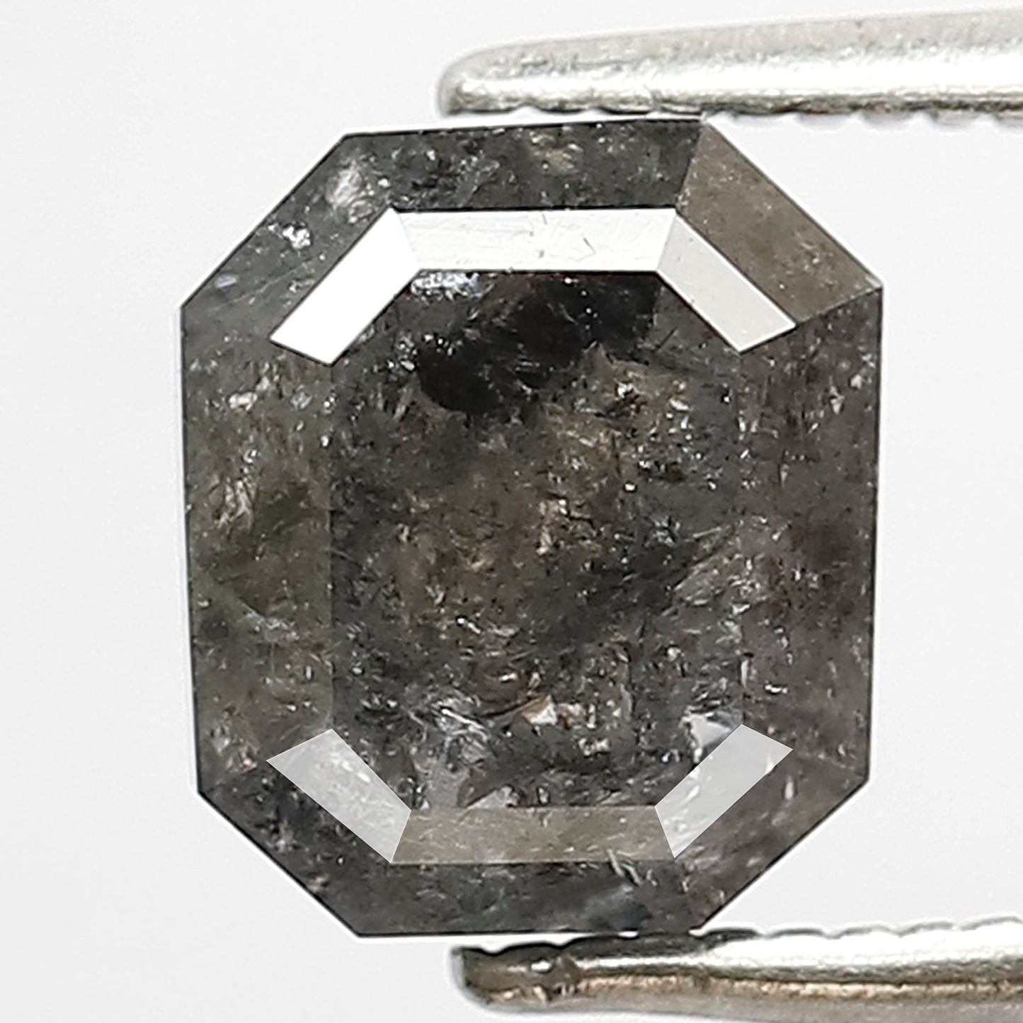 2.49 Ct Black Grey Salt & Pepper Diamond | Emerald Cut Loose Diamond for Custom Engagement Ring