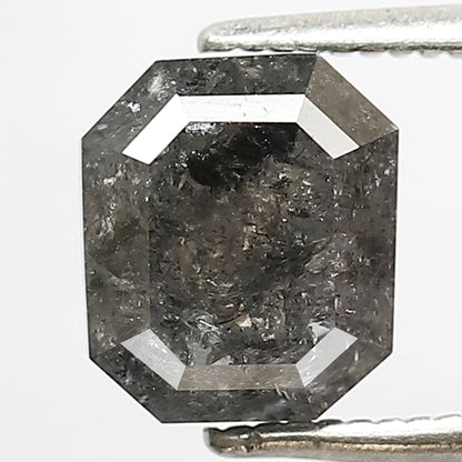 2.49 Ct Black Grey Salt & Pepper Diamond | Emerald Cut Loose Diamond for Custom Engagement Ring