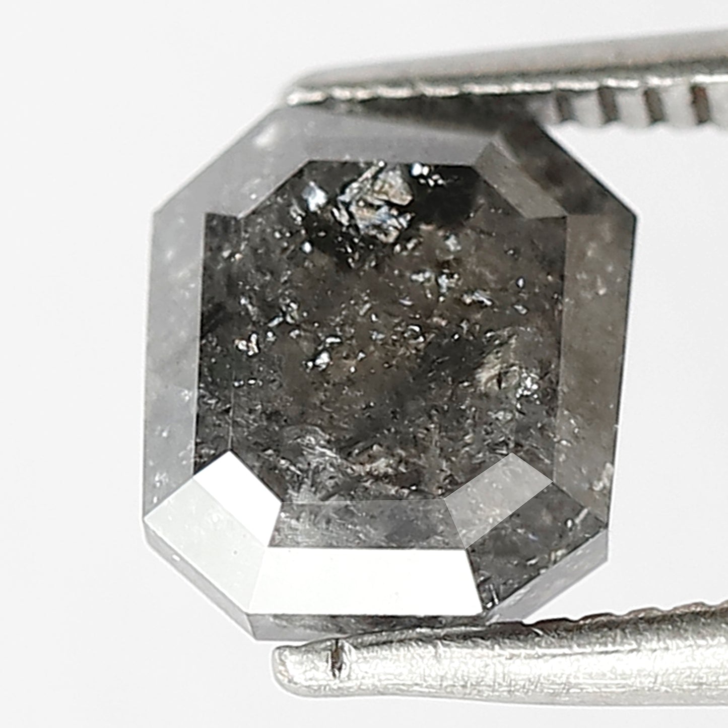 2.49 Ct Black Grey Salt & Pepper Diamond | Emerald Cut Loose Diamond for Custom Engagement Ring