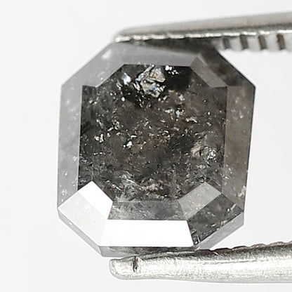 2.49 Ct Black Grey Salt & Pepper Diamond | Emerald Cut Loose Diamond for Custom Engagement Ring