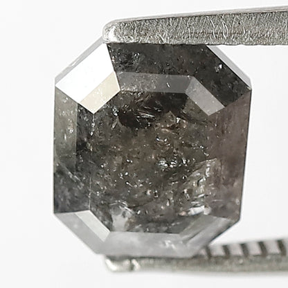 2.49 Ct Black Grey Salt & Pepper Diamond | Emerald Cut Loose Diamond for Custom Engagement Ring