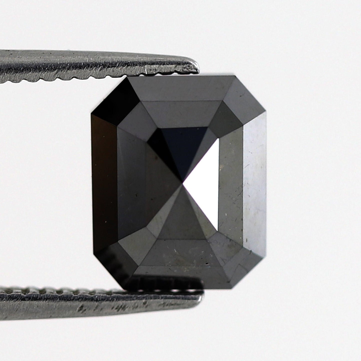 Emerald Cut 2.78 Ct Natural Treated Black Loose Diamond For Engagement Ring