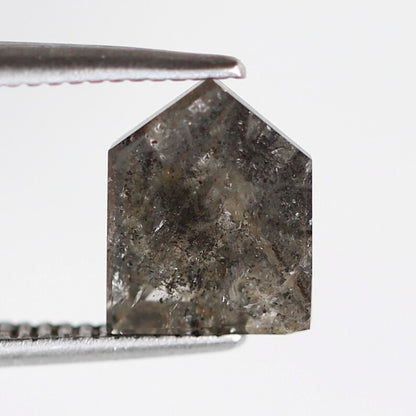 1.50 CT Geometric cut Salt and Pepper Diamond, Natural Gray Black Loose Earth Mined Diamond For Custom Pendant