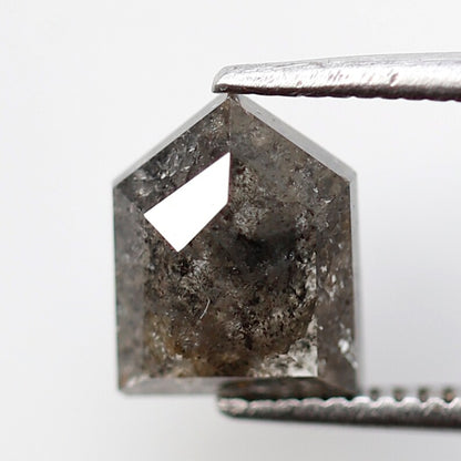 1.50 CT Geometric cut Salt and Pepper Diamond, Natural Gray Black Loose Earth Mined Diamond For Custom Pendant