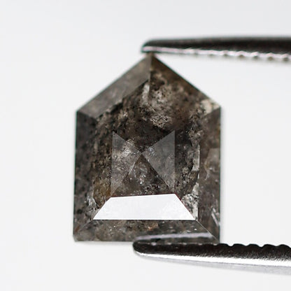 1.50 CT Geometric cut Salt and Pepper Diamond, Natural Gray Black Loose Earth Mined Diamond For Custom Pendant