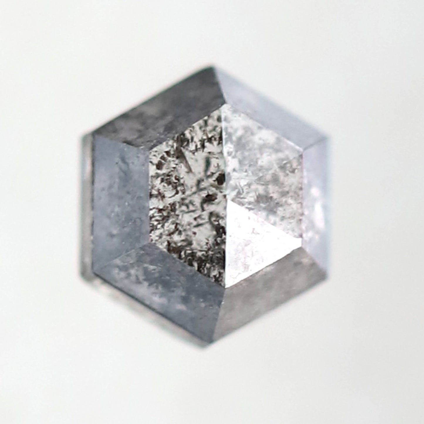 Hexagon Cut 0.48 Ct Salt and Pepper Diamond, Natural Gray Black Earth Mined Diamond, Loose Stone for Pendant Making