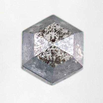 Hexagon Cut 0.48 Ct Salt and Pepper Diamond, Natural Gray Black Earth Mined Diamond, Loose Stone for Pendant Making