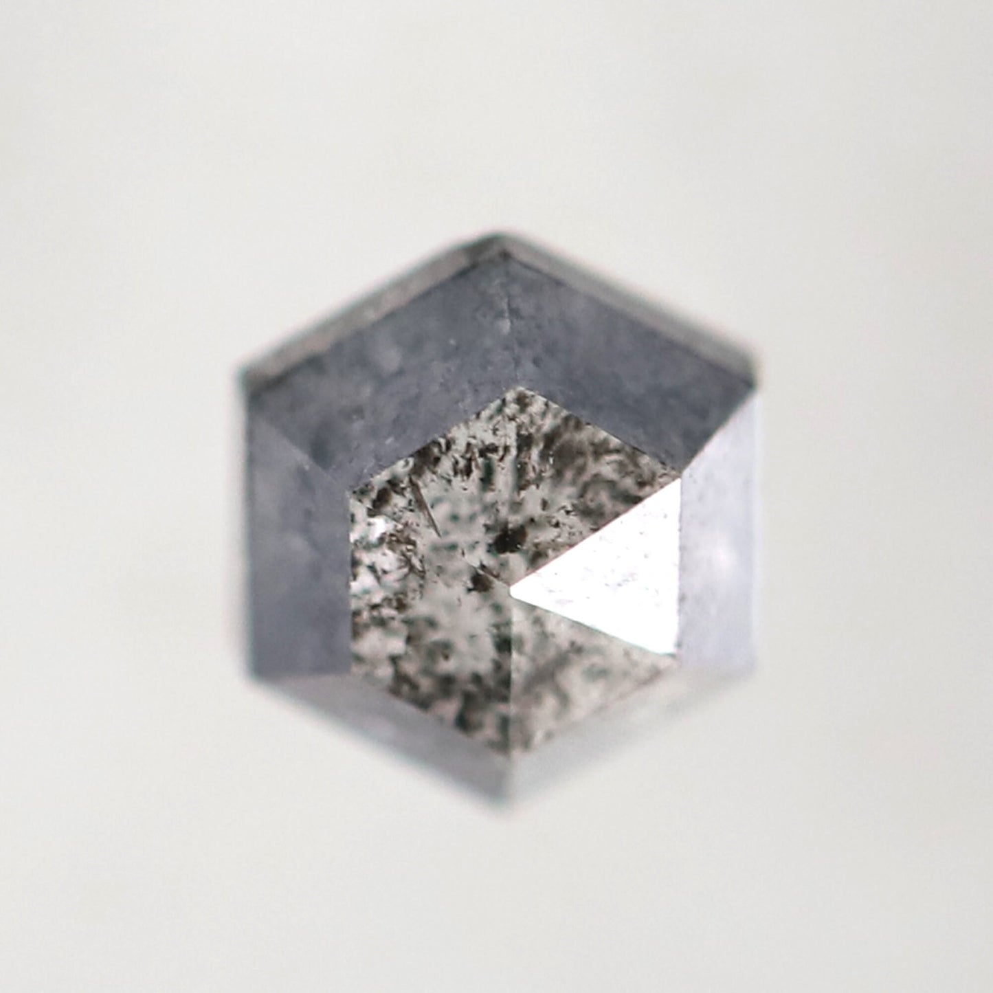 Hexagon Cut 0.48 Ct Salt and Pepper Diamond, Natural Gray Black Earth Mined Diamond, Loose Stone for Pendant Making