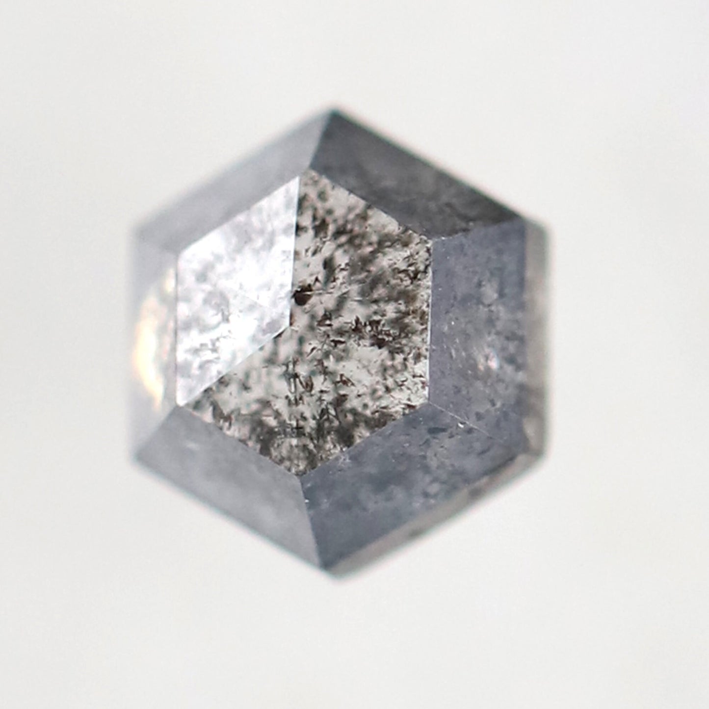 Hexagon Cut 0.48 Ct Salt and Pepper Diamond, Natural Gray Black Earth Mined Diamond, Loose Stone for Pendant Making