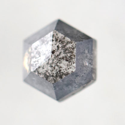 Hexagon Cut 0.48 Ct Salt and Pepper Diamond, Natural Gray Black Earth Mined Diamond, Loose Stone for Pendant Making