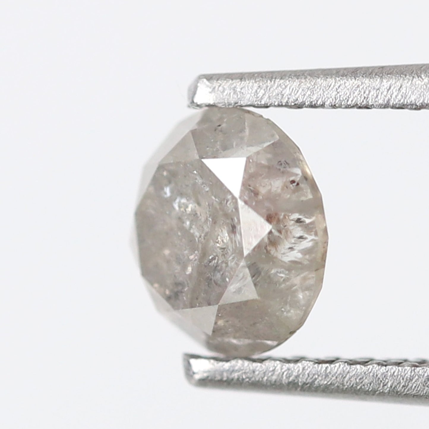 1.08 CT, 5.9 x 5.9 MM Round Brilliant cut Conflict Free Gray Black Salt and Pepper Diamond For Engagement Ring