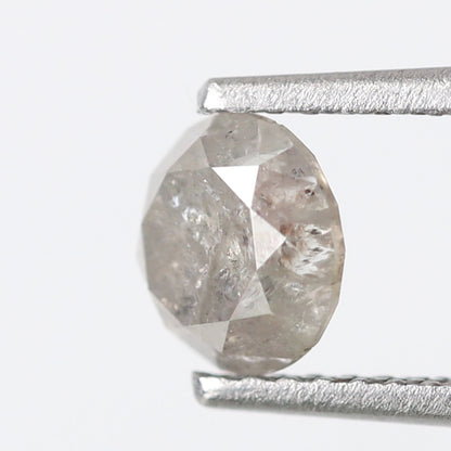 1.08 CT, 5.9 x 5.9 MM Round Brilliant cut Conflict Free Gray Black Salt and Pepper Diamond For Engagement Ring
