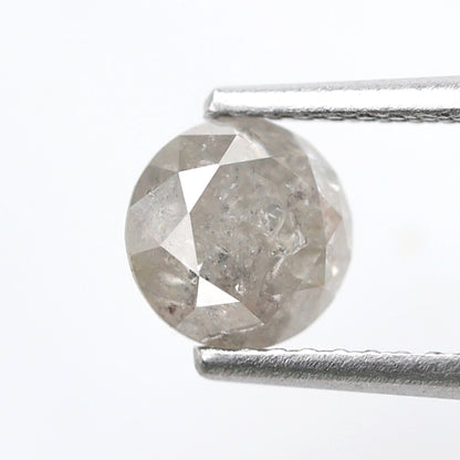 1.08 CT, 5.9 x 5.9 MM Round Brilliant cut Conflict Free Gray Black Salt and Pepper Diamond For Engagement Ring