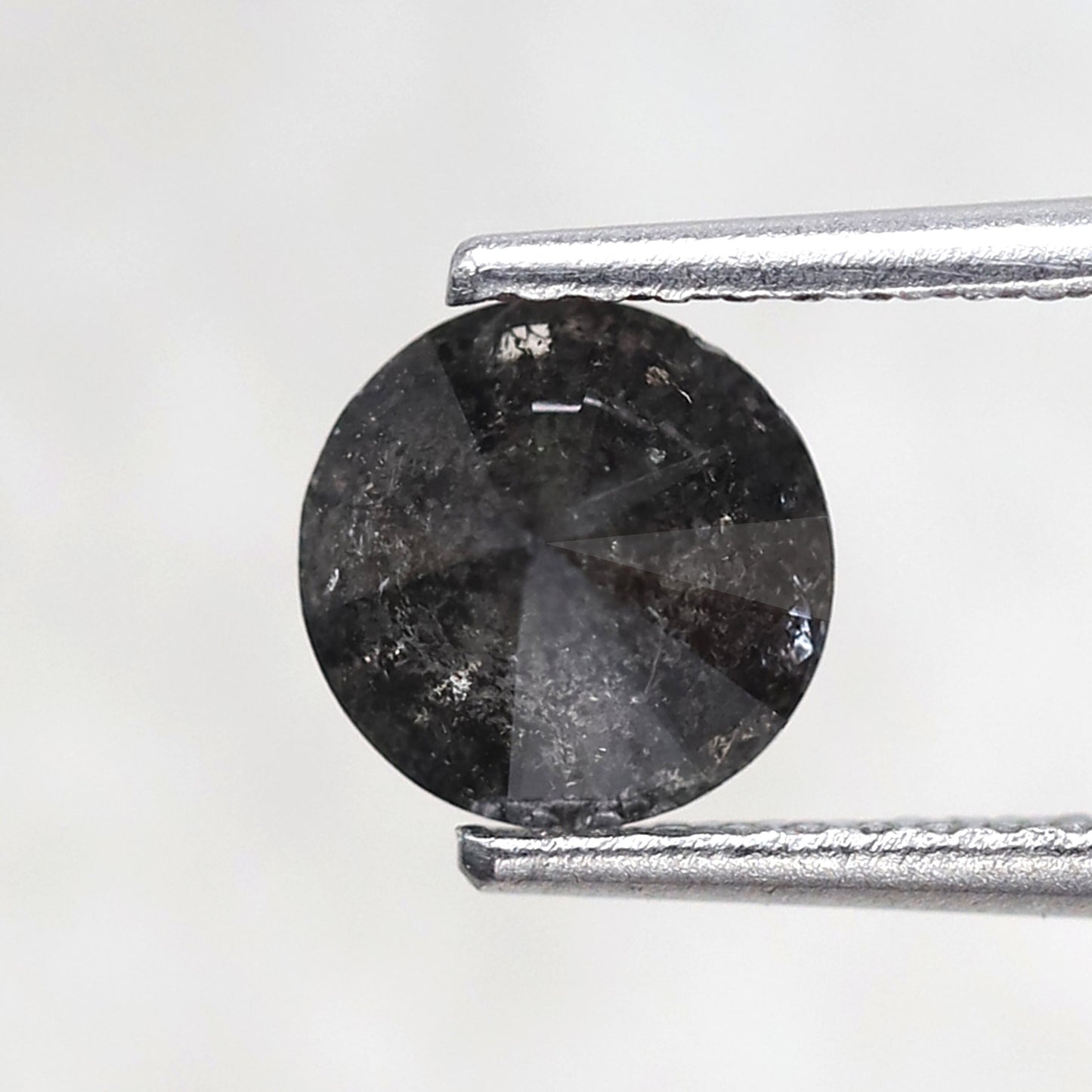 0.92 Ct Round Brilliant Salt and Pepper Diamond, Natural Blackish Gray Loose Wedding Ring Stone
