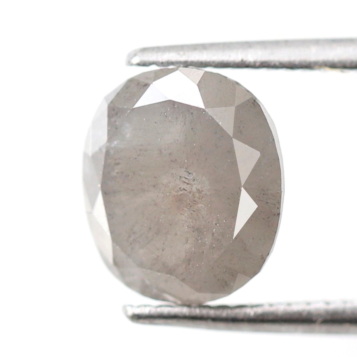2.25 Ct Natural Oval Diamond, Grayish Salt and Pepper Loose Diamond, 8.00 mm Ethical Engagement Ring Stone