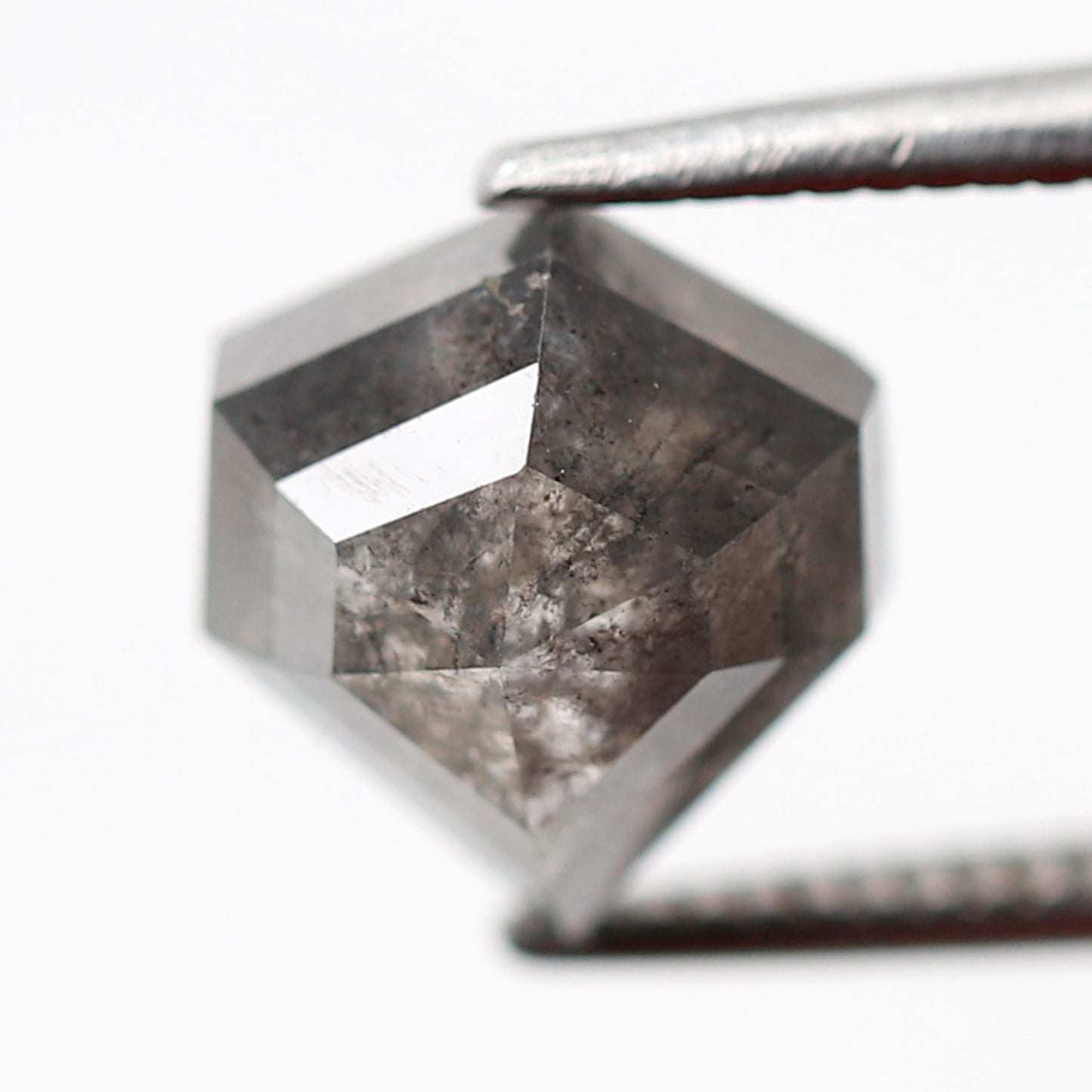 2.52 CT Geometric cut Natural Earth Mined Diamond, 8.60 x 7.80 mm Loose Salt and Pepper Diamond