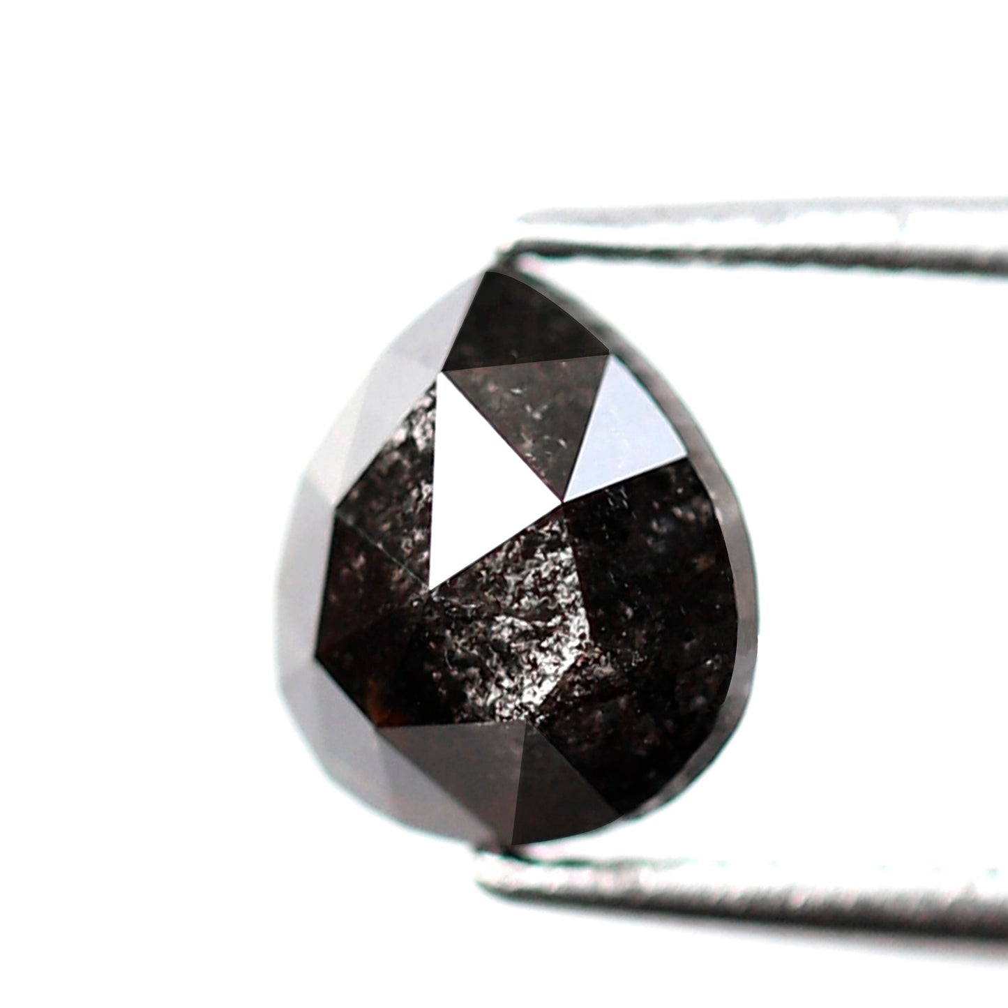 Pear Shape 1.06 Ct Salt and Pepper Diamond, Natural Blackish Gray Diamond, Loose Stone for Ring Making