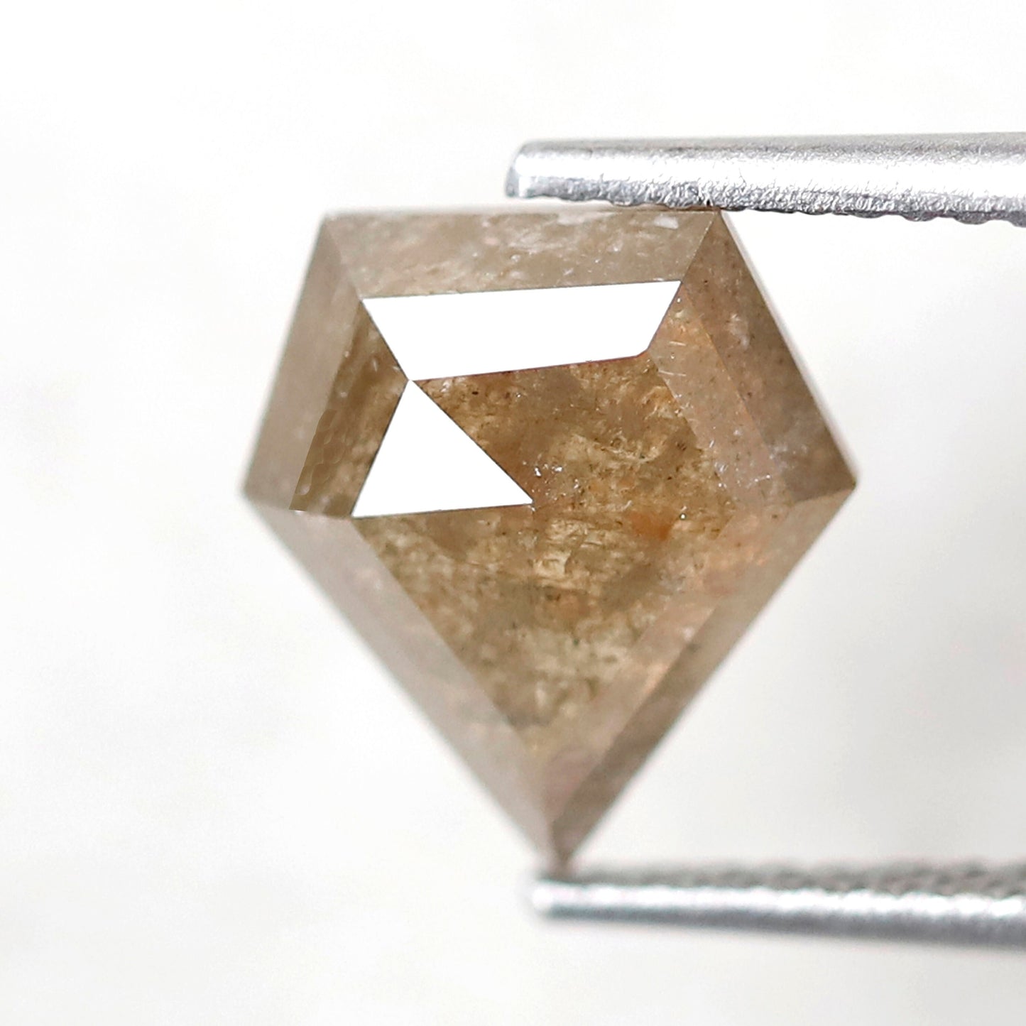 2.66 CT Geometric cut Salt and Pepper Diamond, Natural Yellowish Gray Conflict Free Earth Mined Diamond