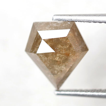 2.66 CT Geometric cut Salt and Pepper Diamond, Natural Yellowish Gray Conflict Free Earth Mined Diamond