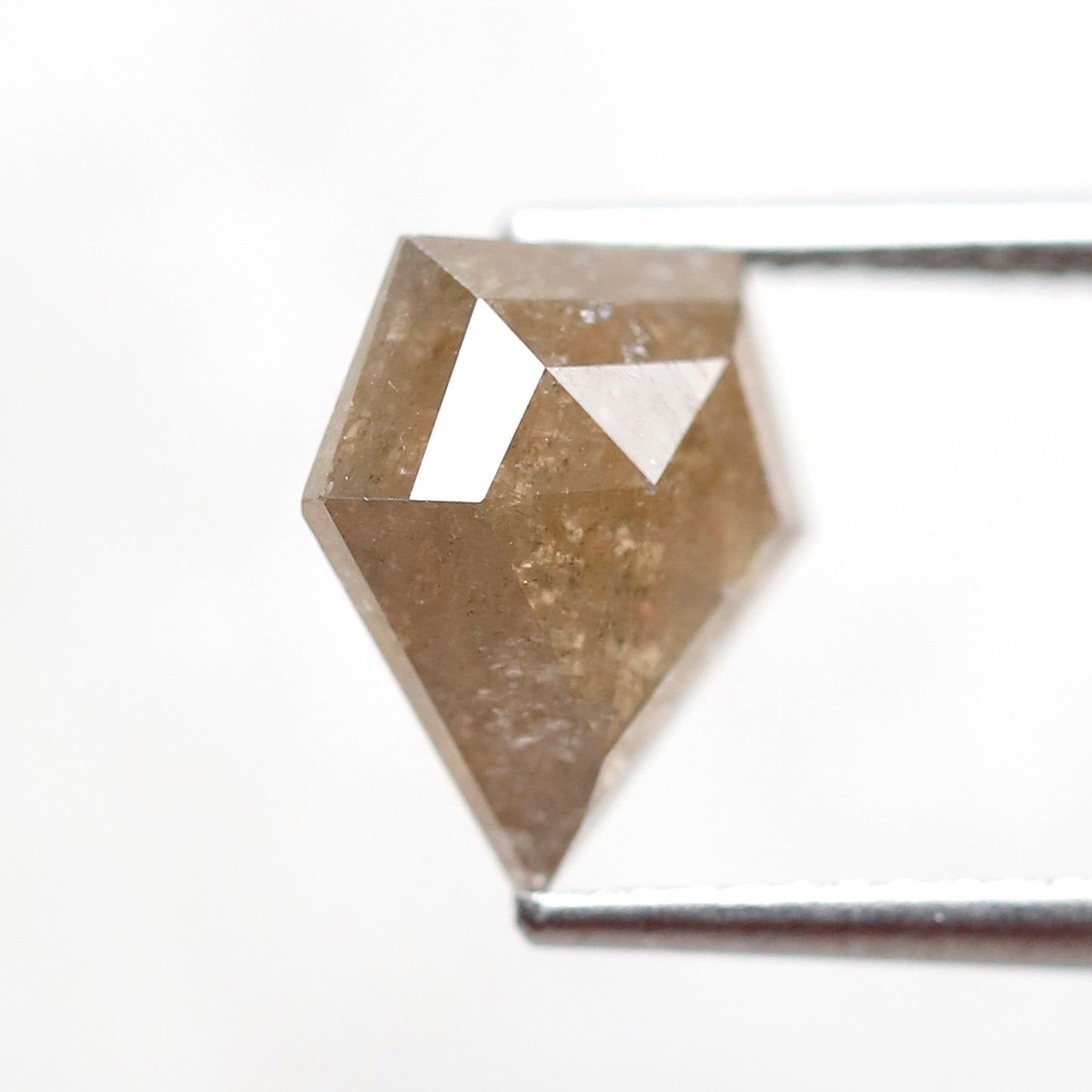 2.66 CT Geometric cut Salt and Pepper Diamond, Natural Yellowish Gray Conflict Free Earth Mined Diamond