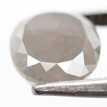 2.25 Ct Natural Oval Diamond, Grayish Salt and Pepper Loose Diamond, 8.00 mm Ethical Engagement Ring Stone