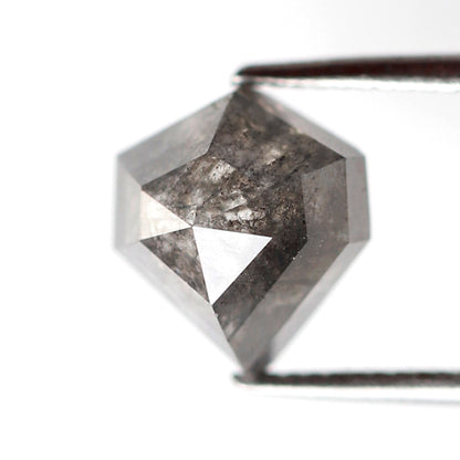 2.52 CT Geometric cut Natural Earth Mined Diamond, 8.60 x 7.80 mm Loose Salt and Pepper Diamond