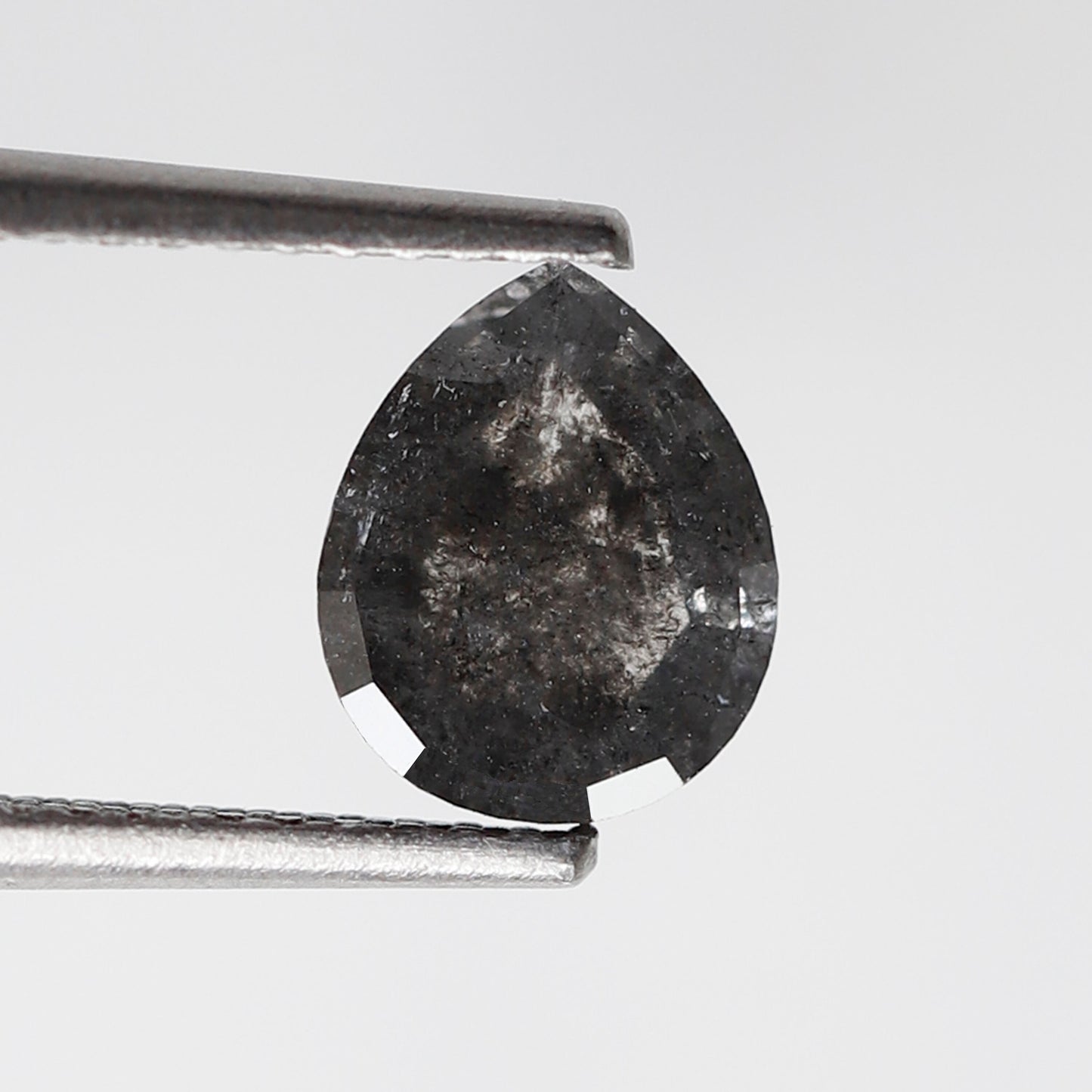 0.83 Ct Pear Shape Salt and Pepper Diamond, Blackish Gray Natural Loose Diamond, Conflict Free Engagement Ring Stone