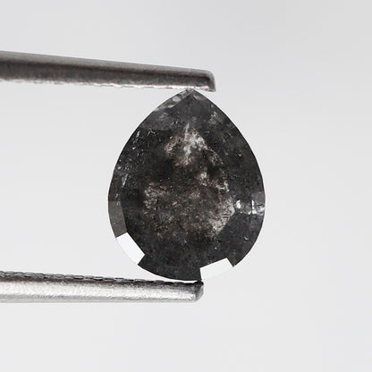 0.83 Ct Pear Shape Salt and Pepper Diamond, Blackish Gray Natural Loose Diamond, Conflict Free Engagement Ring Stone