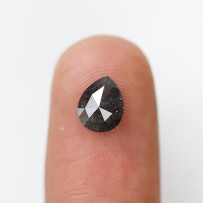 0.83 Ct Pear Shape Salt and Pepper Diamond, Blackish Gray Natural Loose Diamond, Conflict Free Engagement Ring Stone