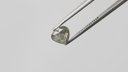 0.80 CT 5 mm Multi Faceted Heart Shape Salt and Pepper Loose Natural polished Back Diamond Charming Grey Color made for Handmade Jewelry