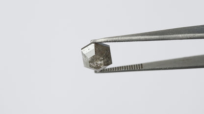 2.39 CT Domed Top Fancy Smokey Grey Black Glaring Faceted Earth Mined Salt and Pepper Diamond Made for Custom Design Pron Setting Ring