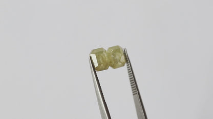 1.55 CT Natural Fancy Yellowish Pair Of Emerald Shape Step Cut Fully Polished Salt and Pepper Diamond Ideal for Making Body Piercing Jewelry